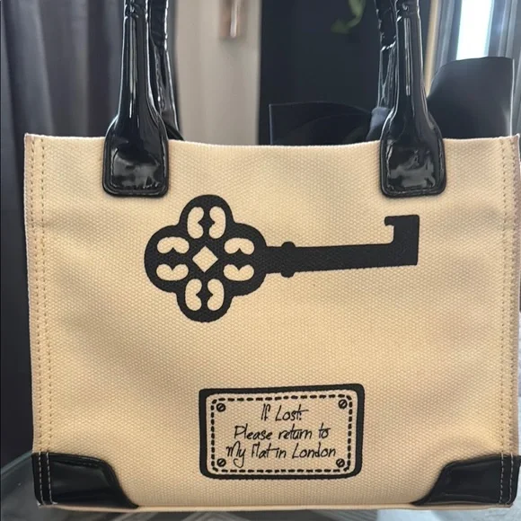 Vintage Rare My Flat In London Cream and Black Tote Bag - Picture 5 of 10